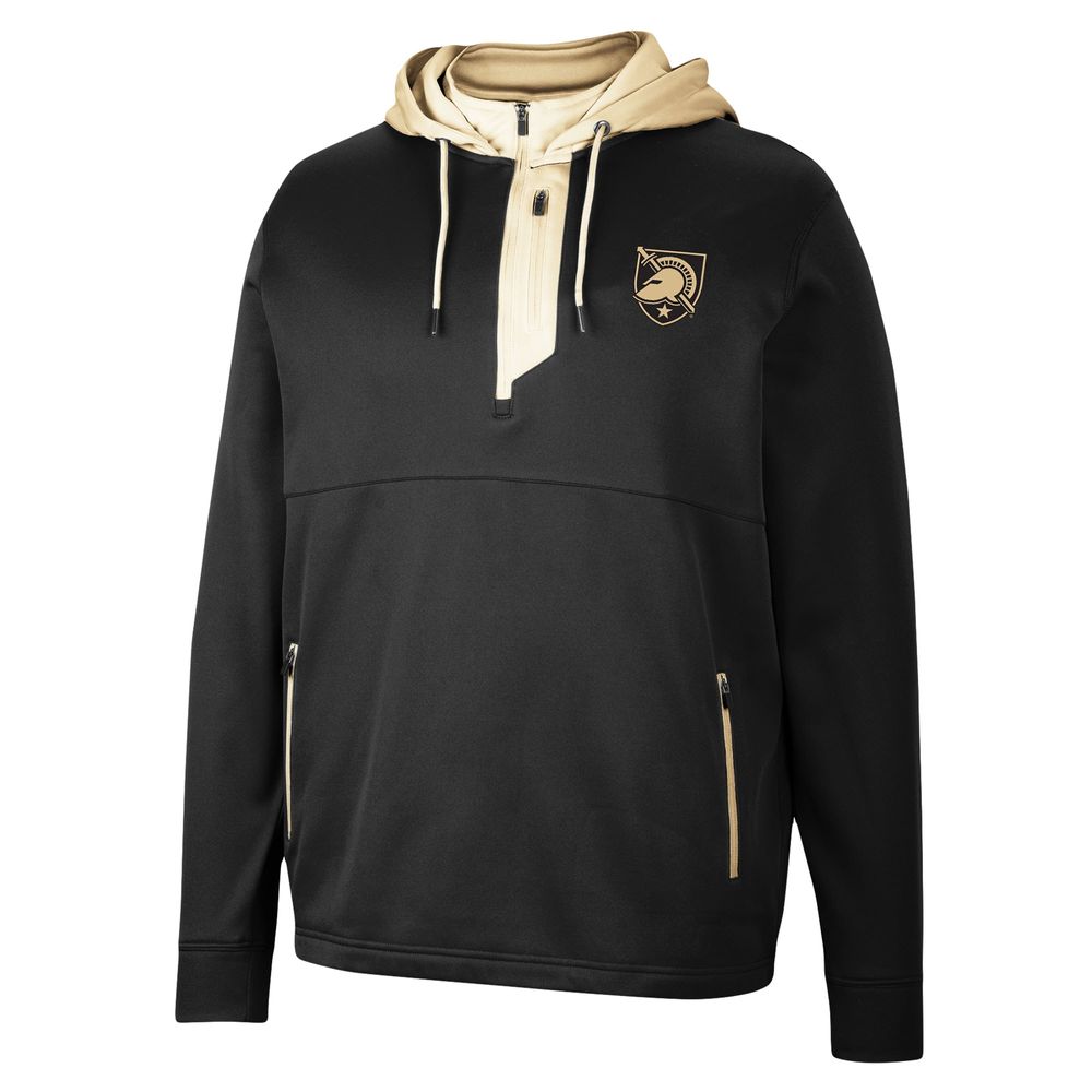 Men's Colosseum Black Army Knights Luge 3.0 Quarter-Zip Hoodie