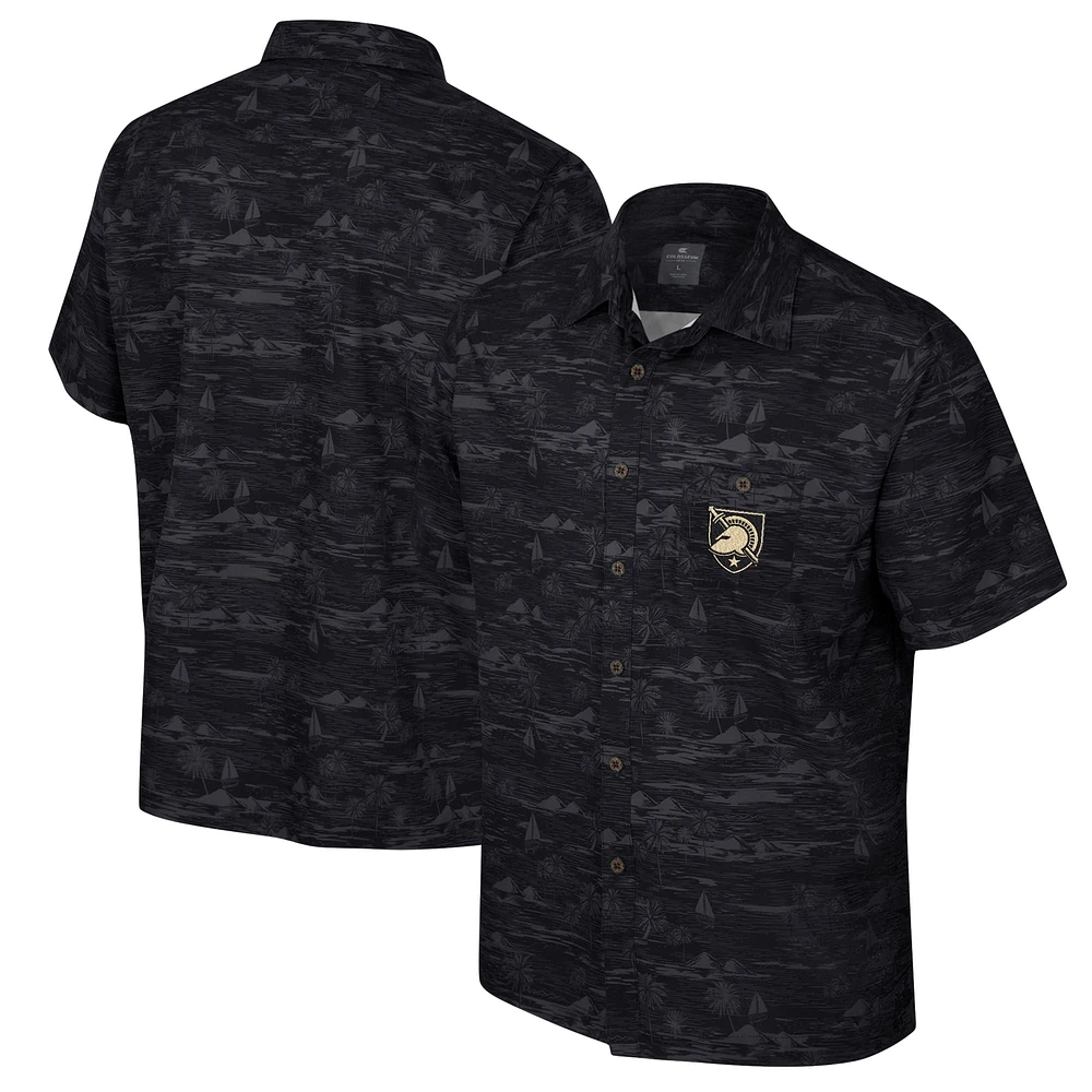 Men's Colosseum Black Army Knights Ozark Button-Up Shirt