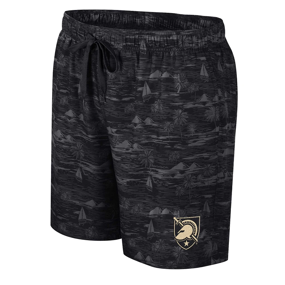 Men's Colosseum Black Army Knights Ozark Swim Shorts