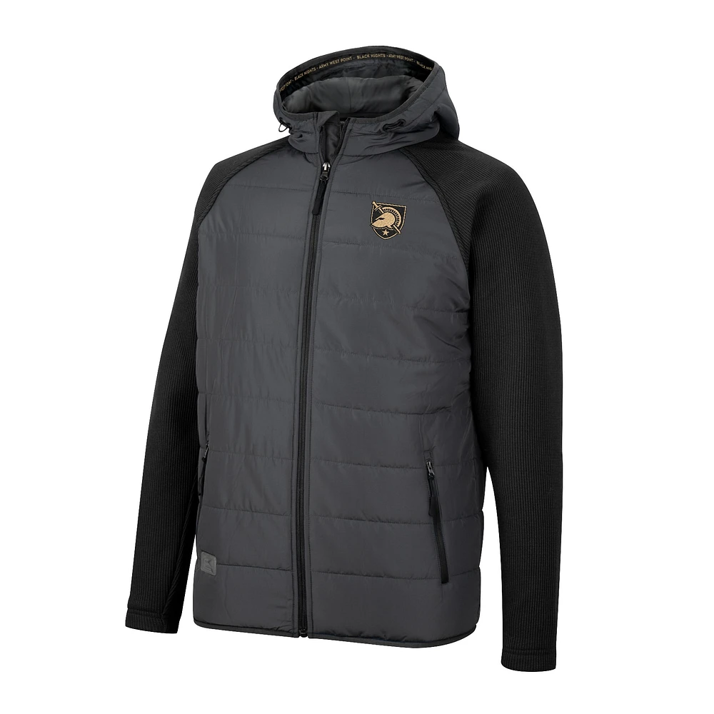 Men's Colosseum Charcoal/Black Army Black Knights Good On You Raglan Full-Zip Jacket