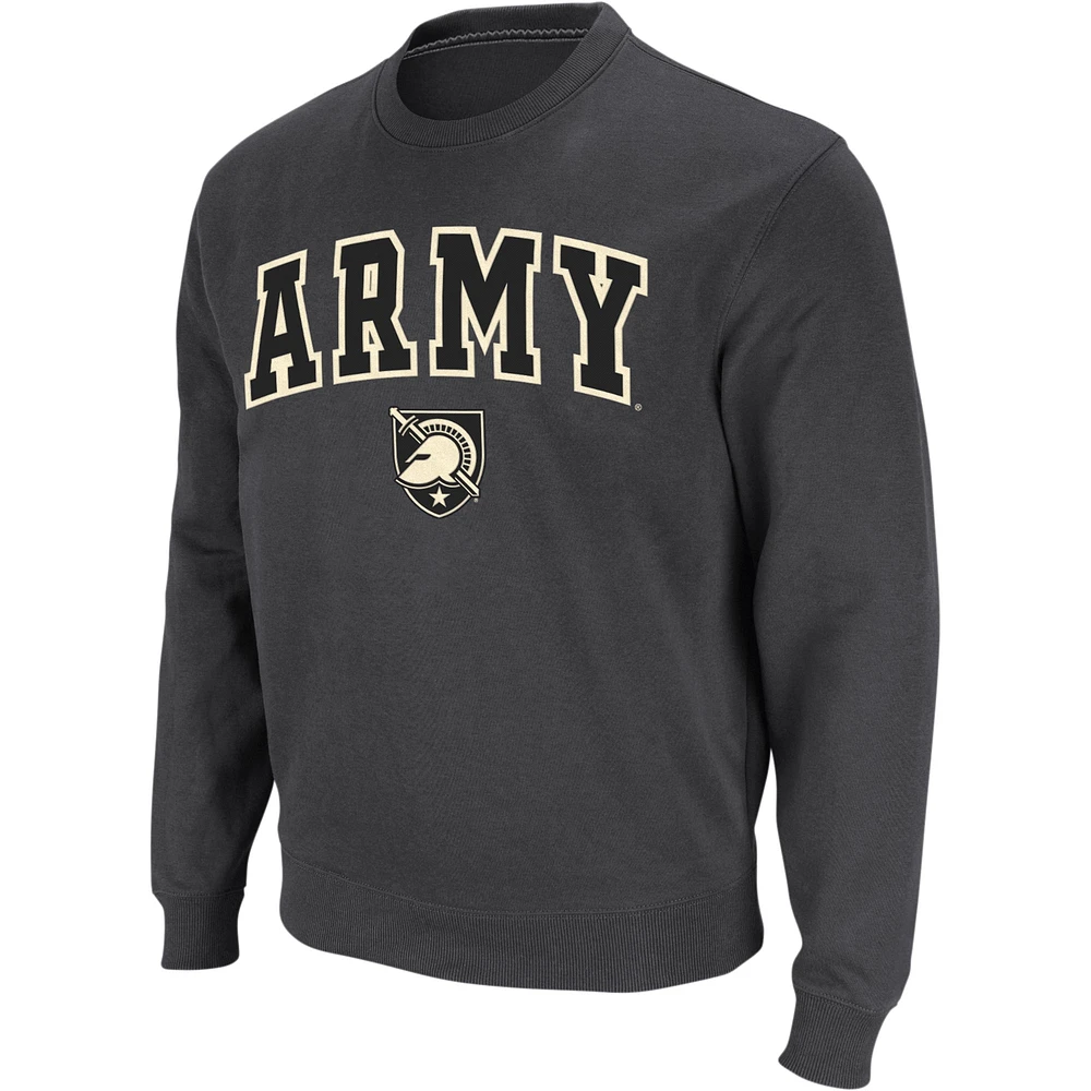 Colosseum Charcoal Army Black Knights Arch & Logo Crew Neck Sweat-shirt pour homme