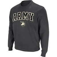 Men's Colosseum Charcoal Army Black Knights Arch & Logo Crew Neck Sweatshirt