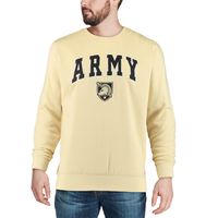 Men's Colosseum Gold Army Black Knights Arch & Logo Crew Neck Sweatshirt