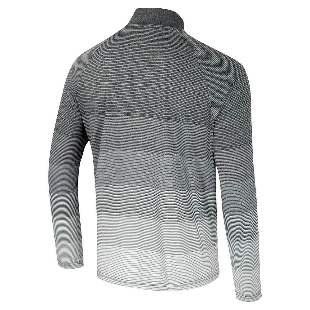 Coupe-vent à glissière quart de zip en maille rayée Colosseum Gray Army Black Knights AI pour hommes