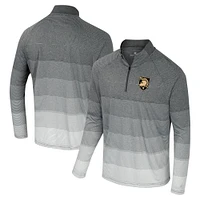 Coupe-vent à glissière quart de zip en maille rayée Colosseum Gray Army Black Knights AI pour hommes