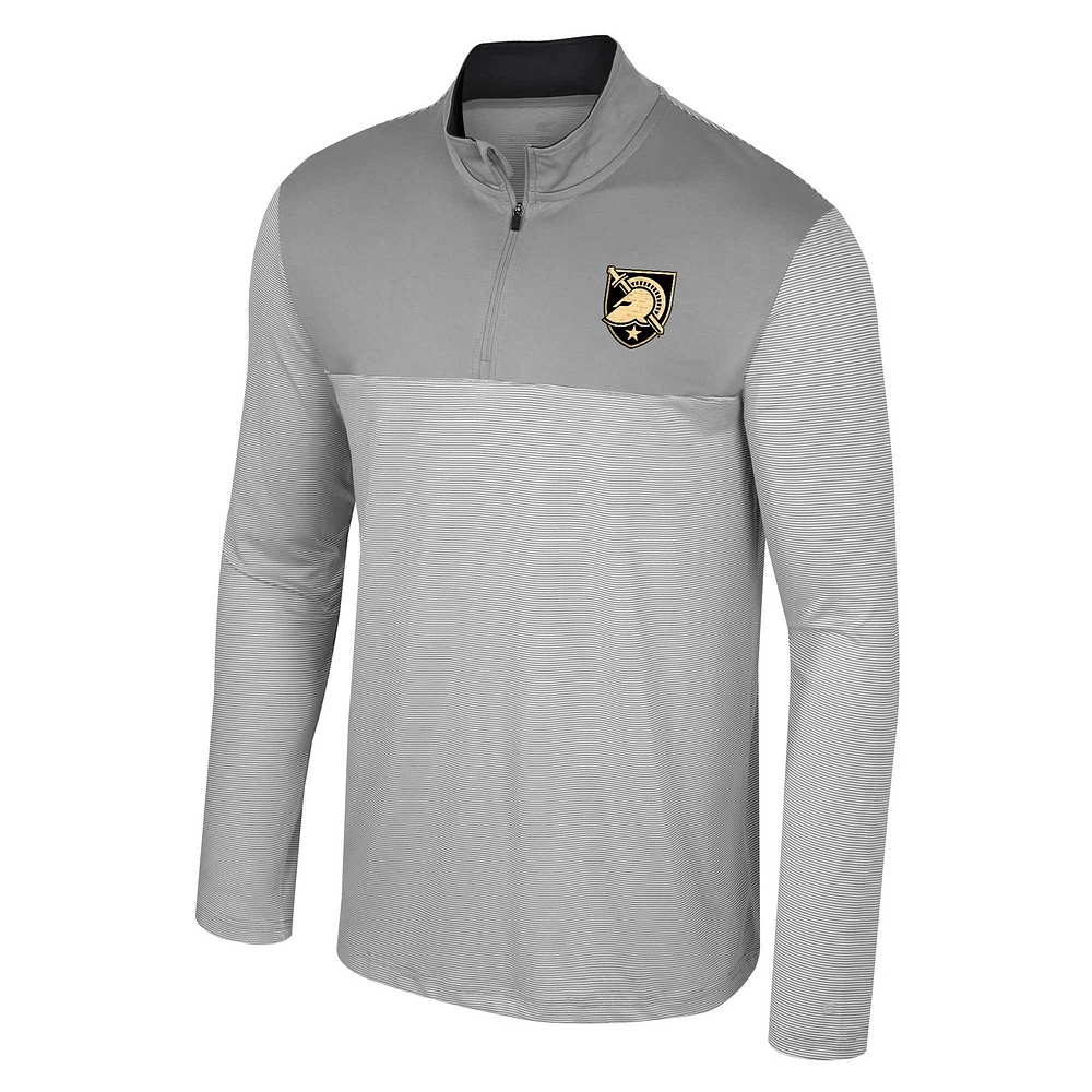 Men's Colosseum Gray Army Black Knights Tuck Quarter-Zip Top