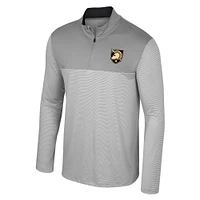 Men's Colosseum Gray Army Black Knights Tuck Quarter-Zip Top