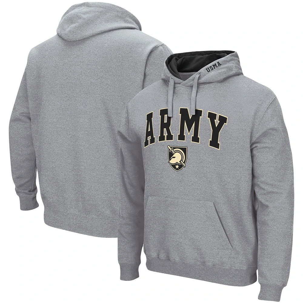 Chandail à capuchon Colosseum Heathered Grey Army Black Knights Arch & Logo 3.0 pour hommes