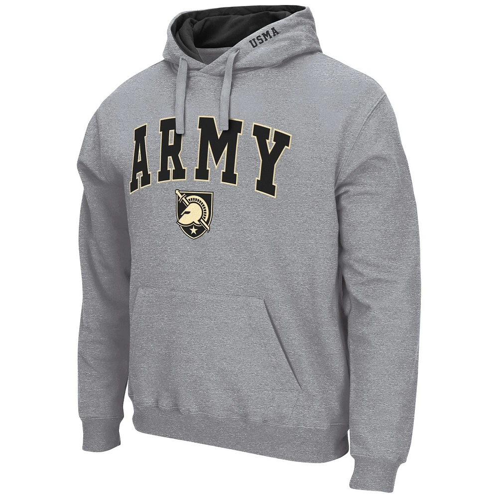 Chandail à capuchon Colosseum Heathered Grey Army Black Knights Arch & Logo 3.0 pour hommes