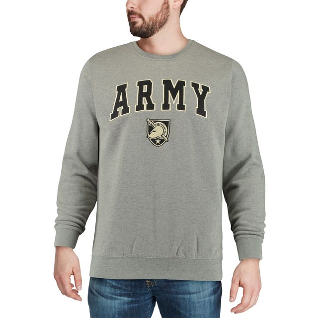 Colosseum Heather Grey Army Black Knights Arch & Logo Crew Neck Sweatshirt Homme