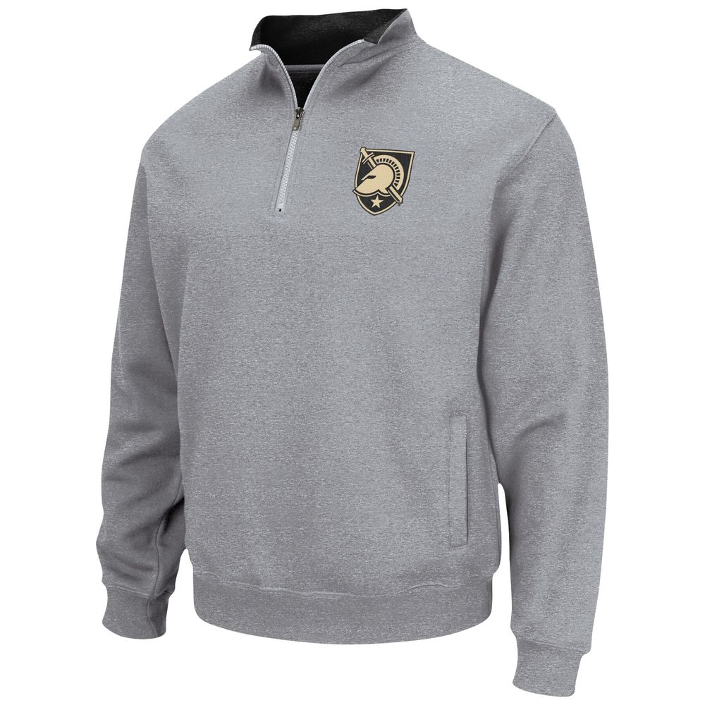 Men's Colosseum Heathered Gray Army Black Knights Tortugas Team Logo Quarter-Zip Jacket
