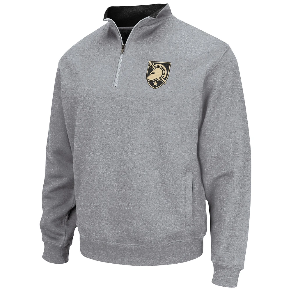 Men's Colosseum Heathered Gray Army Black Knights Tortugas Team Logo Quarter-Zip Jacket