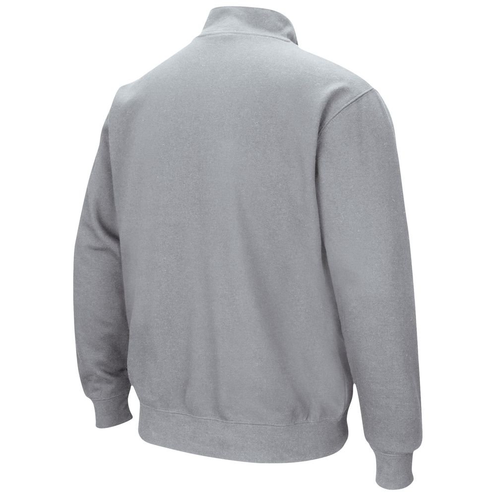 Men's Colosseum Heathered Gray Army Black Knights Tortugas Team Logo Quarter-Zip Jacket