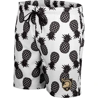 Men's Colosseum White/Black Army Black Knights Pineapple Swim Shorts