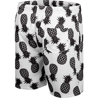 Men's Colosseum White/Black Army Black Knights Pineapple Swim Shorts