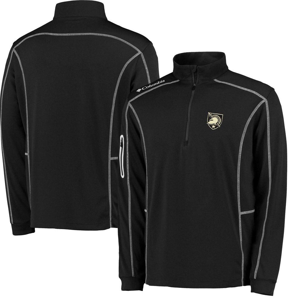 Men's Columbia Golf Black Army Knights Shotgun Omni-Wick Quarter-Zip Pullover Jacket