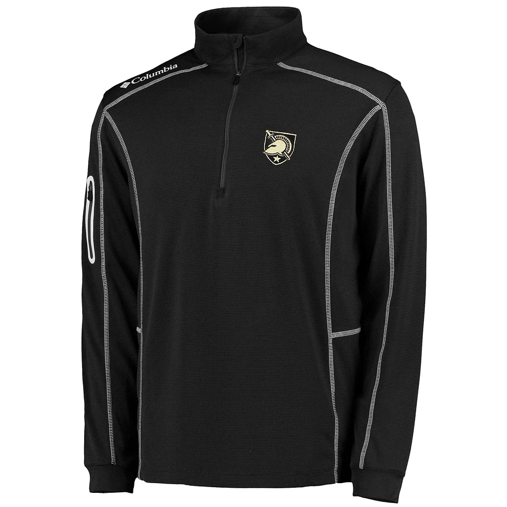 Men's Columbia Golf Black Army Knights Shotgun Omni-Wick Quarter-Zip Pullover Jacket