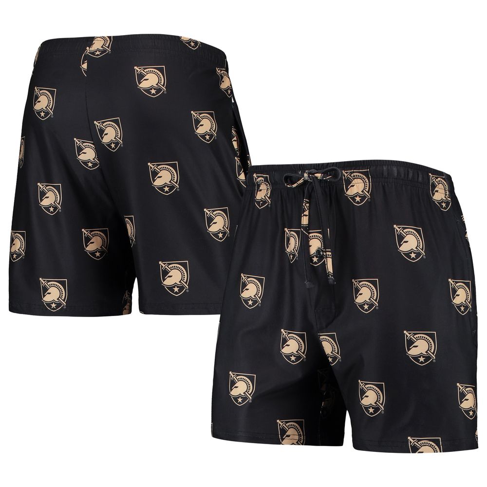 Men's Concepts Sport Black Army Knights Flagship Allover Print Jam Shorts