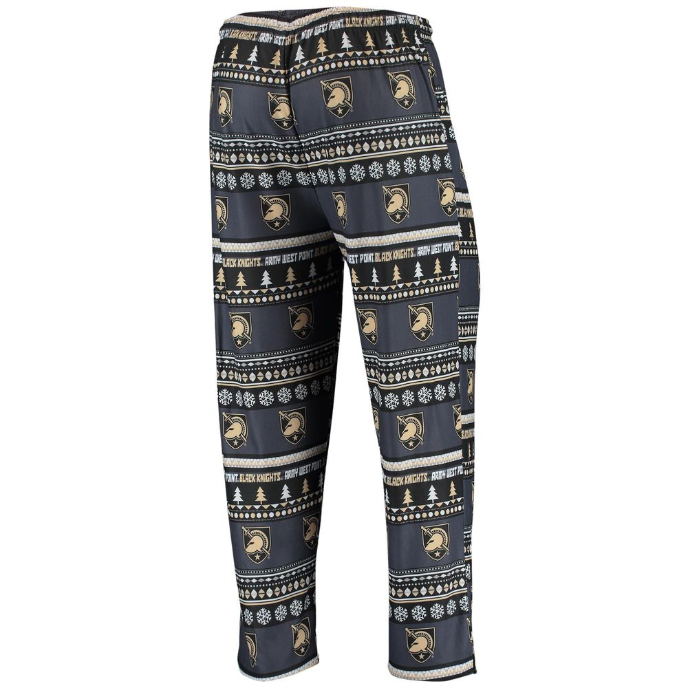 Men's Concepts Sport Black Army Knights Ugly Sweater Knit Long Sleeve Top and Pant Set