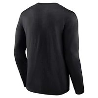 T-shirt à manches longues avec logo Fanatics Black Army Knights en détresse pour hommes
