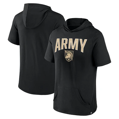 Men's Fanatics Black Army Knights Outline Lower Arch Hoodie T-Shirt