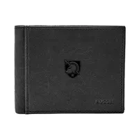 Army Black Knights Fossil Leather Ingram RFID Flip ID Bifold Wallet - Black