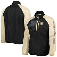 Men's G-III Sports by Carl Banks Black/Gold Army Black Knights Point Guard Raglan Half-Zip Jacket