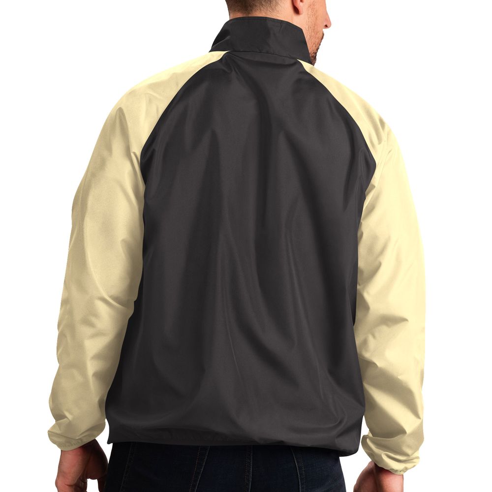 Men's G-III Sports by Carl Banks Black/Gold Army Black Knights Point Guard Raglan Half-Zip Jacket