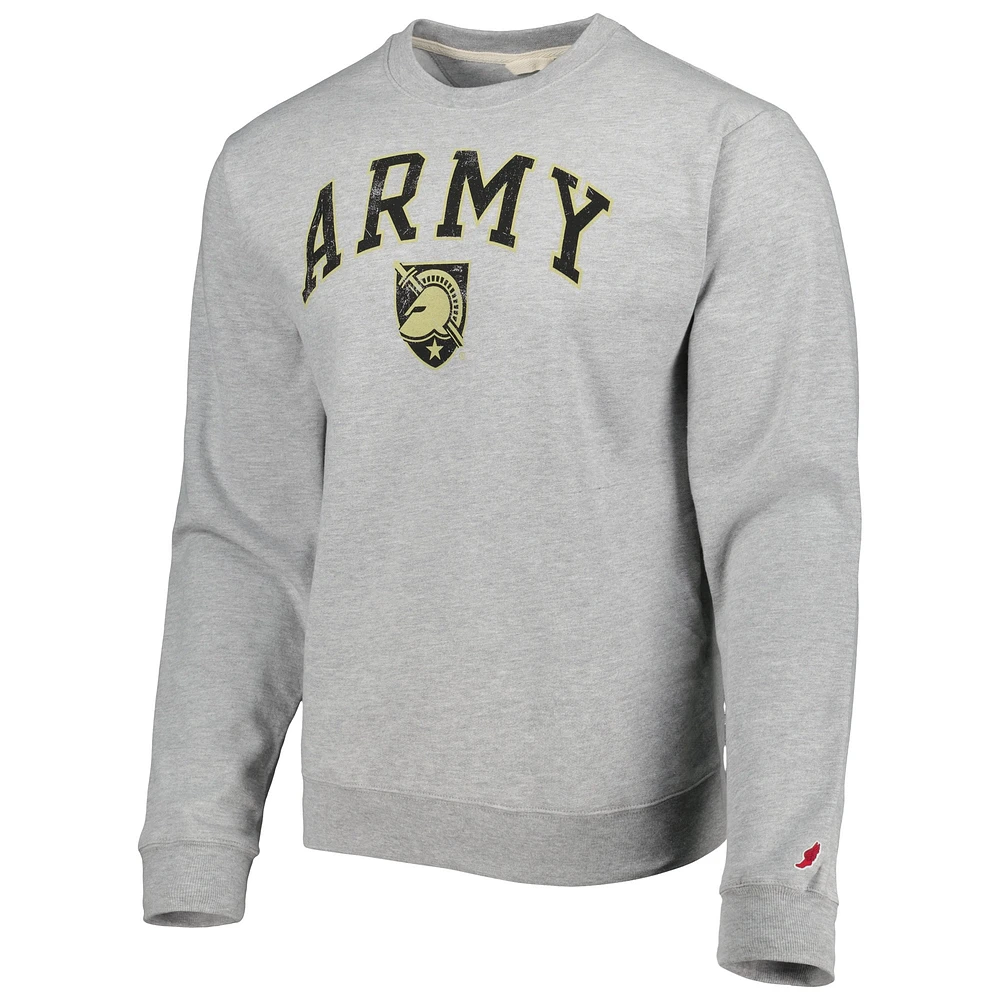 Men's League Collegiate Wear Heather Grey Army Black Knights 1965 Arch Essential Sweatshirt épais