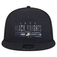 Men's New Era Black Army Black Knights Split Panel 9FIFTY Snapback Trucker Hat
