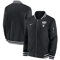 Veste aviateur entièrement zippée Nike Black Army Knights 2024 Rivalry Collection pour homme