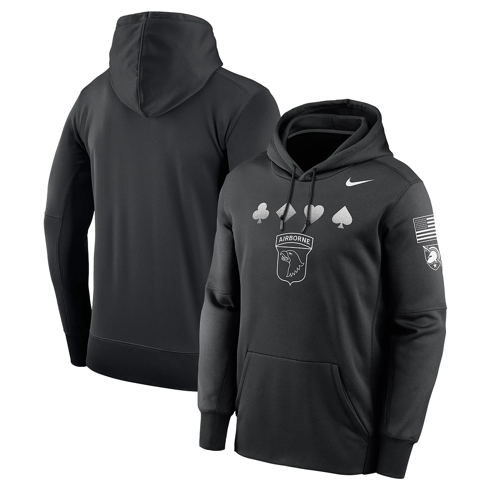 Men's Nike Black Army Knights 2024 Rivalry Collection Suits Therma Fleece Pullover Hoodie