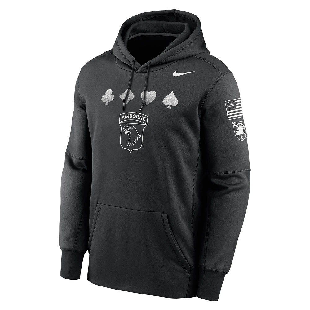 Men's Nike Black Army Knights 2024 Rivalry Collection Suits Therma Fleece Pullover Hoodie