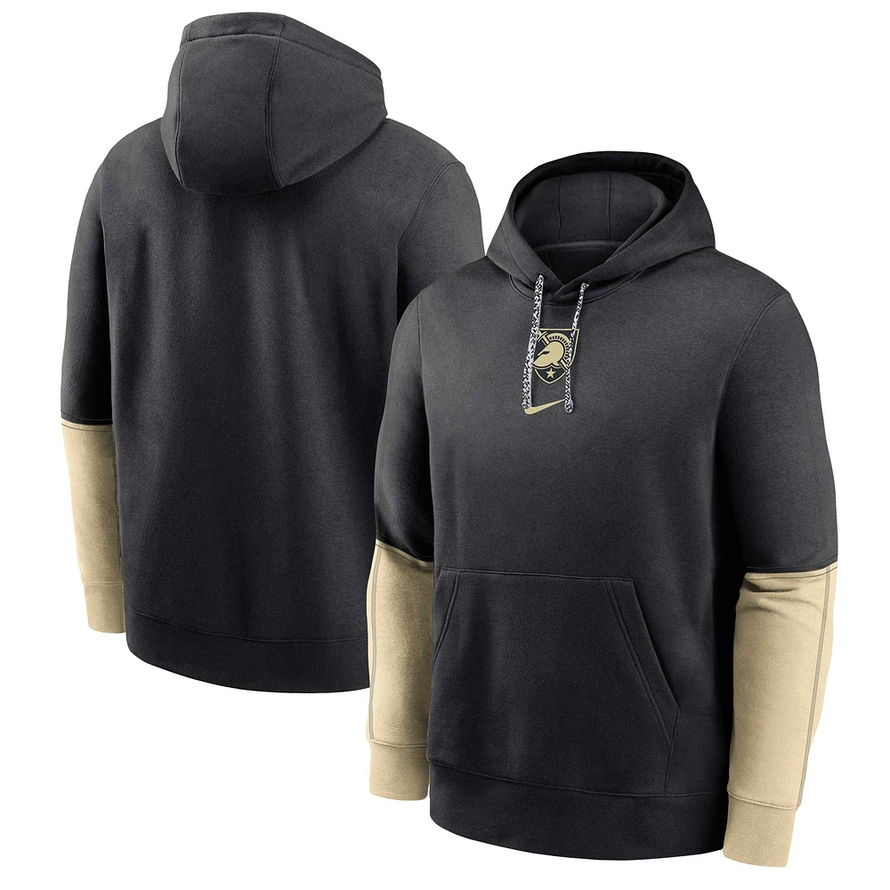 Sweat à capuche en polaire Nike Black Army Knights 2024 Sideline Club pour homme