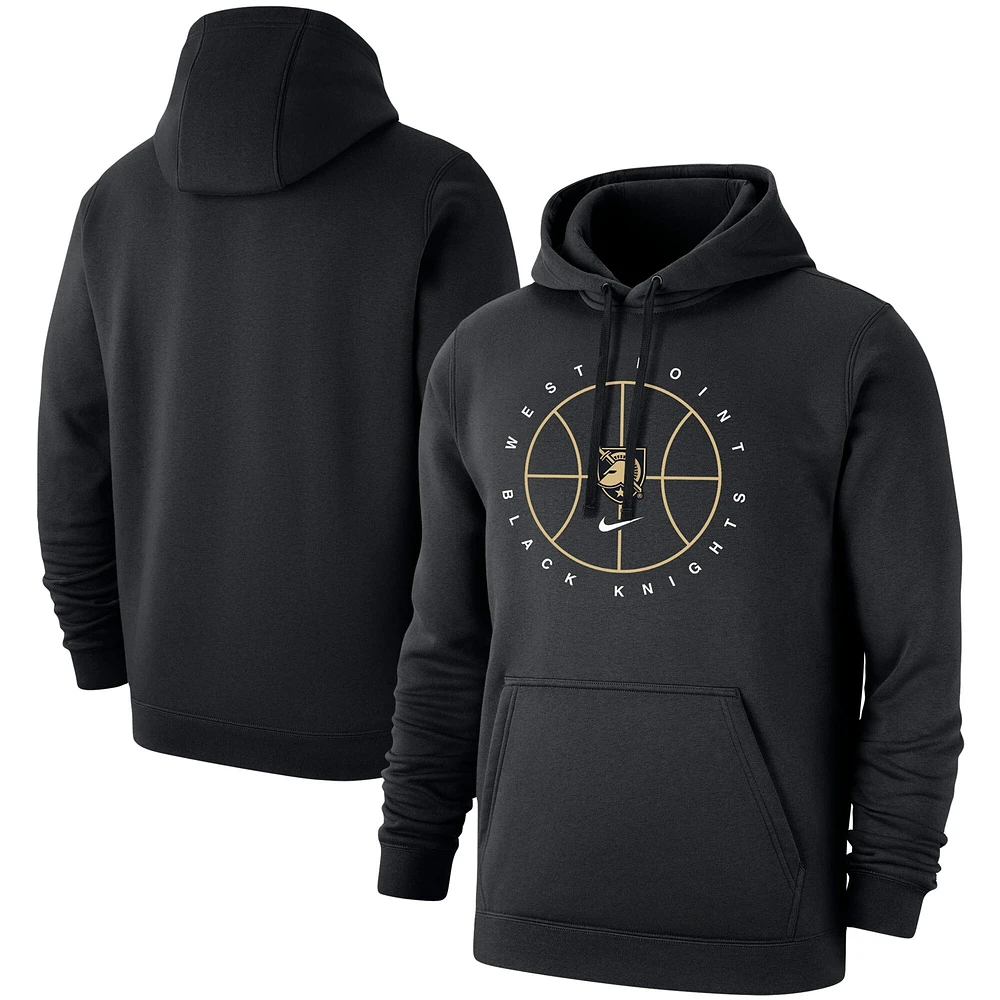 Sweat à capuche en polaire Nike Black Army Knights Basketball Icon Club pour homme