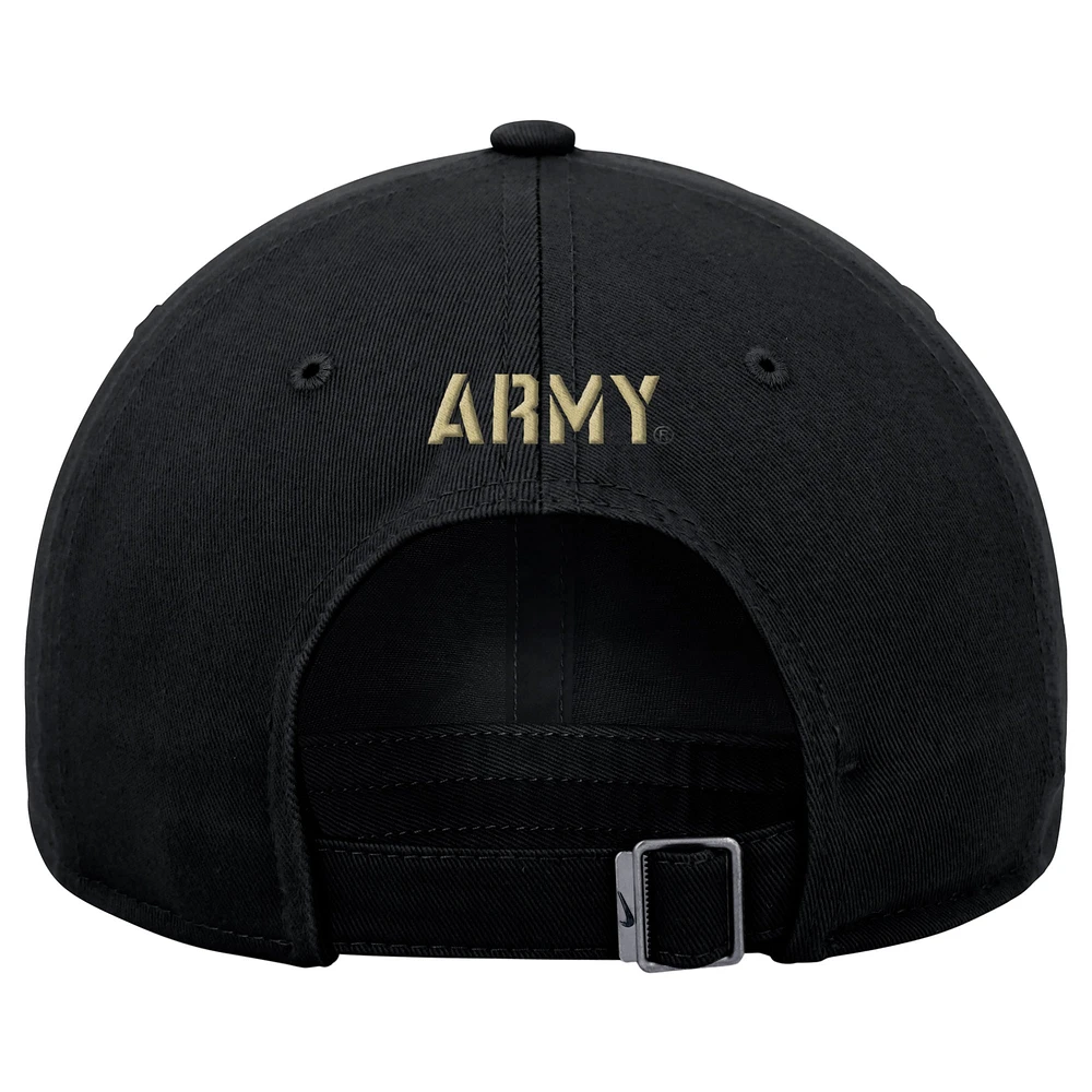 Men's Nike  Black Army Black Knights Club Adjustable Hat