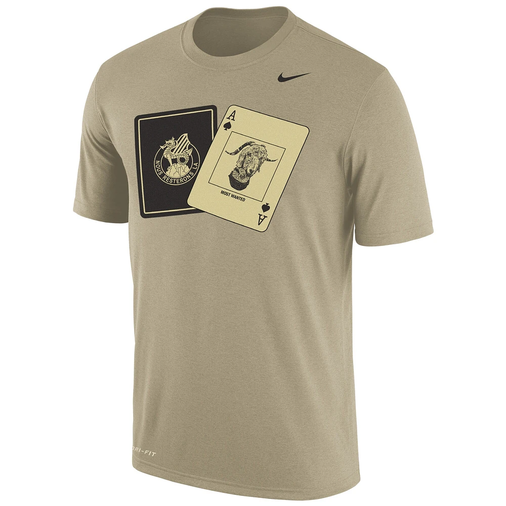T-shirt de performance Nike Gold Army Black Knights 2023 Rivalry Collection Cards pour homme