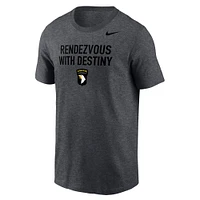 Men's Nike Heather Charcoal Army Black Knights 2024 Rivalry Collection Rendezvous With Destiny Legend T-Shirt