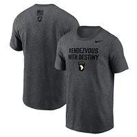 Men's Nike Heather Charcoal Army Black Knights 2024 Rivalry Collection Rendezvous With Destiny Legend T-Shirt