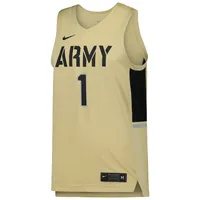 Men's Nike #1 Gold Army Black Knights Team Replica Basketball Jersey