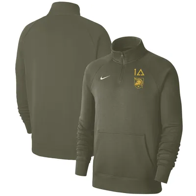 Army Black Knights Nike 1st Armored Division Old Ironsides Club Fleece Quarter-Zip Pullover Jacket - Olive