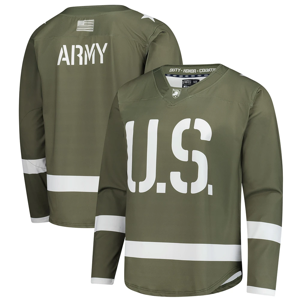 Maillot de hockey réplique pour homme Olive Army Black Knights