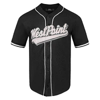 Maillot de baseball à boutons complets en maille Pro Standard Black Army Knights pour hommes