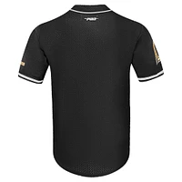 Maillot de baseball à boutons complets en maille Pro Standard Black Army Knights pour hommes