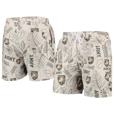Army Black Knights Wes & Willy Vintage Floral Swim Trunks - Tan