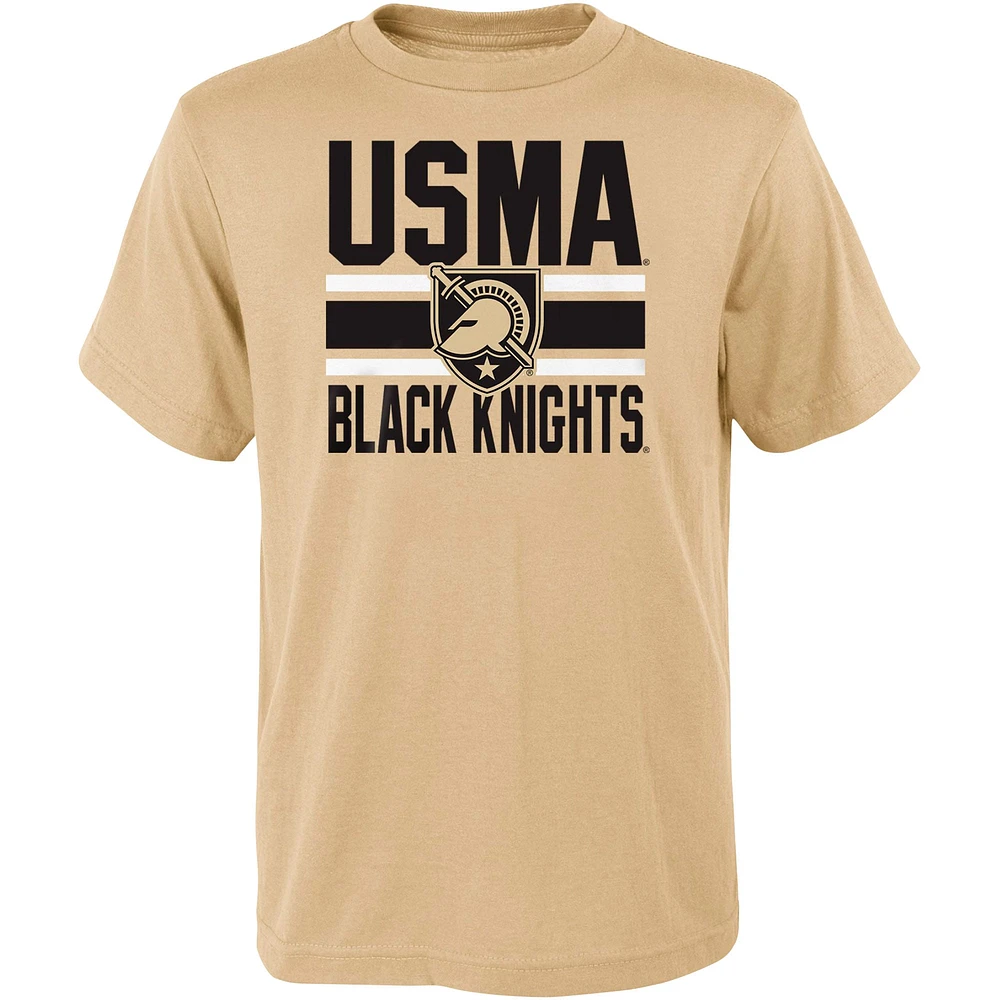 Preschool Black/Gold Army Black Knights Fan Wave Short & Long Sleeve T-Shirt Combo Pack