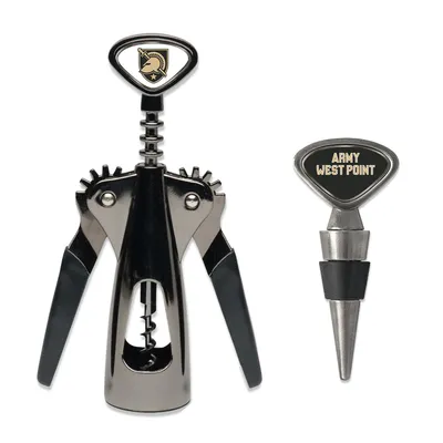 Army Black Knights Wine Gift Set - Silver