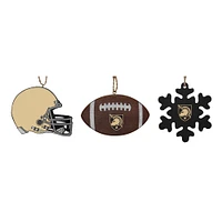 The Memory Company Army Black Knights Three-Pack Helmet, Football & Snowflake Ornament Set