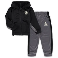 Toddler Colosseum Black/Gray Army Black Knights Shark Full-Zip Hoodie Jacket & Pants Set