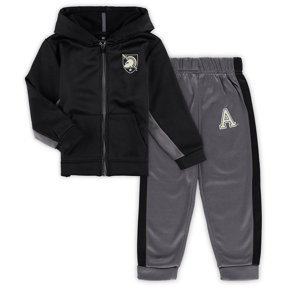 Toddler Colosseum Black/Gray Army Black Knights Shark Full-Zip Hoodie Jacket & Pants Set